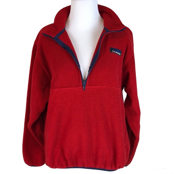 L.L. Bean Jackets & Blazers - VINTAGE L.L. Bean Women’s Red Zip Fleece Small
